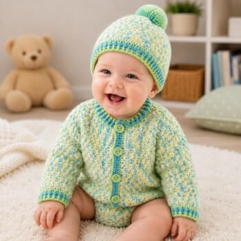 Baby Cardigan & Hat Crochet Pattern PDF (1)