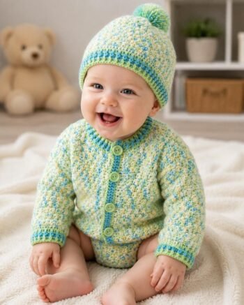 Baby Cardigan & Hat Crochet Pattern PDF (2)