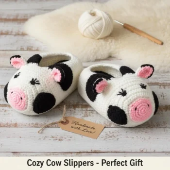 Cozy Cow Slippers Crochet Pattern (1)