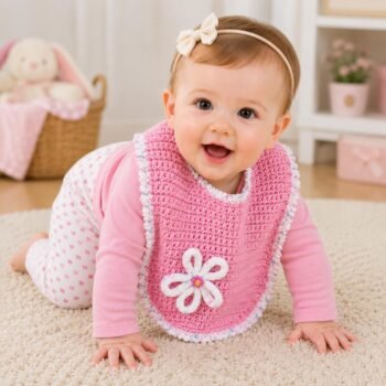 Crochet Blossom Bib 2