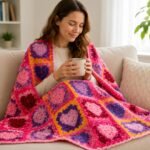 Heart Granny Square Crochet Blanket Pattern (1)