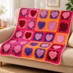Heart Granny Square Crochet Blanket Pattern (1)